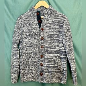 Fossil Heavy Cotton Knitted Cardigan Sweater with Brown Chunky Buttons